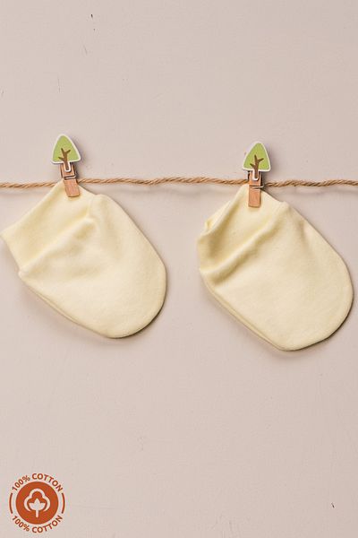 Miniel Unisex Baby Newborn Combed Organic Cotton Baby Gloves 3 Pairs Colorful Set