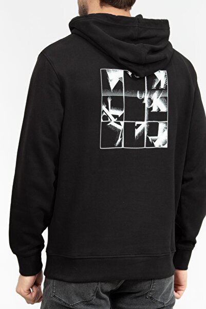 Calvin Klein Jeans Kapüşon Yaka Siyah Erkek Sweatshırt J30J325639BEH GRID MONOGRAM HOODIE