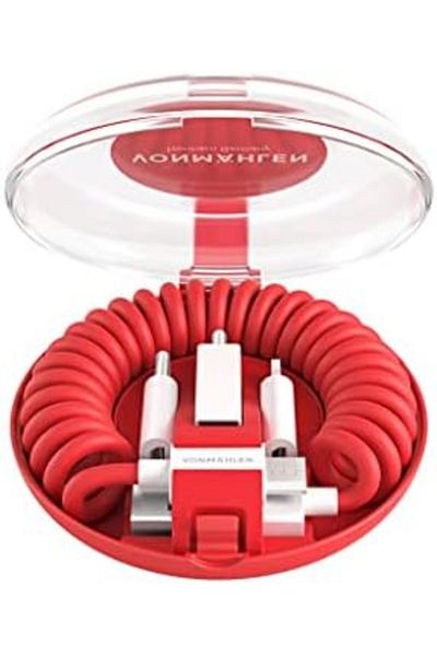 VONMÄHLEN Vonmahlen Allroundo Plus MFI all in one Charging Cable (MFI LT,TypeC, M-USB, USB-A) (RED)