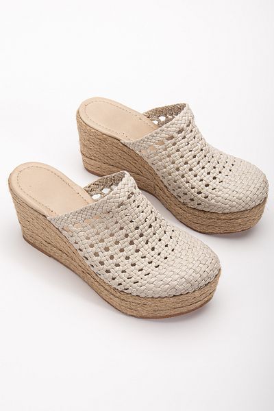 Elile Shoes Genuine Leather Platform Hand Knitted Sabo Slippers from Number 33-34-35 to Number 41-42-43-44-45