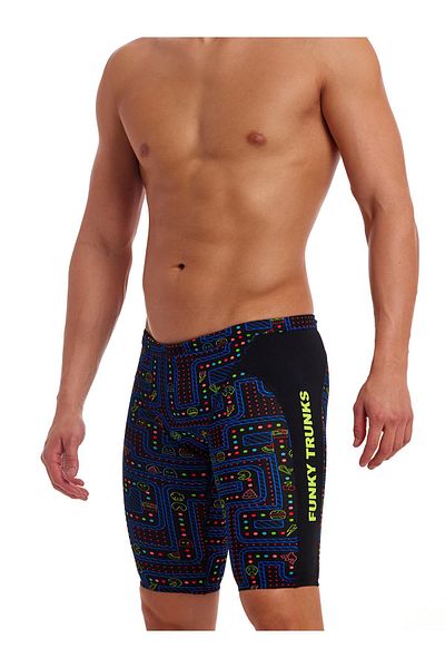 Funky Trunks Jam Chomp Chomp Men's Swimsuit – Knee Length Training Swimsuit