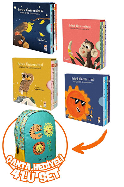 Sincap Kitap Bebek Üniversitesi Hikayeli İlk Kavramlarım 4'lü Set+Hediye Smil...