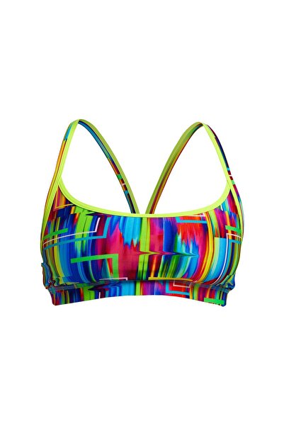 FUNKİTA Funkita The Glitch Kadın Spor Yüzme Üstü – Racerback Sports Top | Tek...