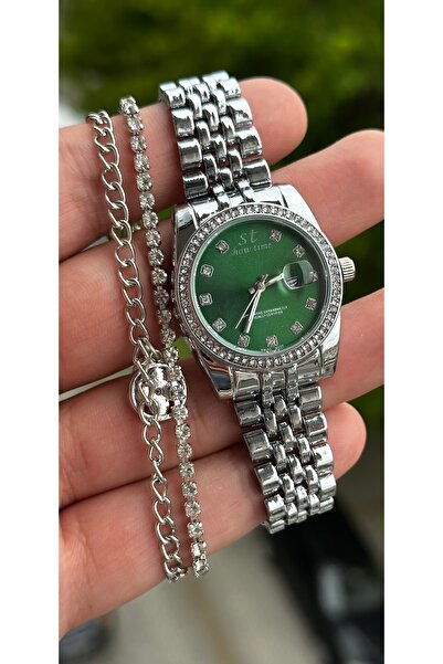 Show Time ÇELİK KADIN KOL SAATİ + BİLEKLİK HEDİYELİ