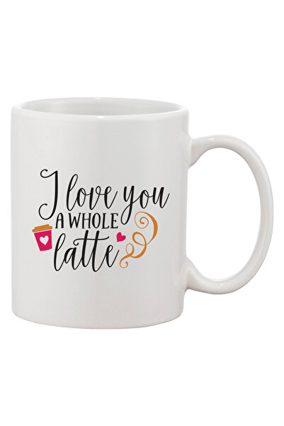 OEM Cană albă personalizată „Te iubesc un latte întreg”, INOVATIX®. 330 ml