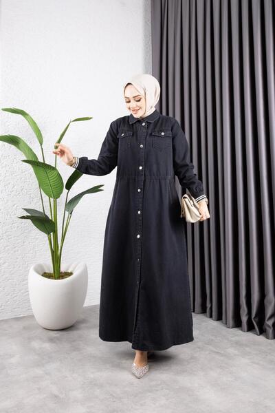 HARMAN BUTİK KADIN DÜĞMELİ PAMUK GABARDİN KAP