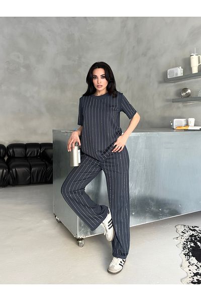 badibadii Striped Stone Bottom Top Set