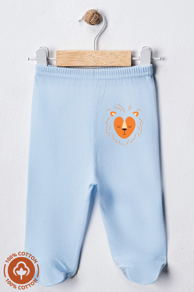 Miniel Unisex Bebek Penye Organik Pamuklu Figür Baskılı 0-6 Ay Patikli Bebek Tek Alt 6'lı Set