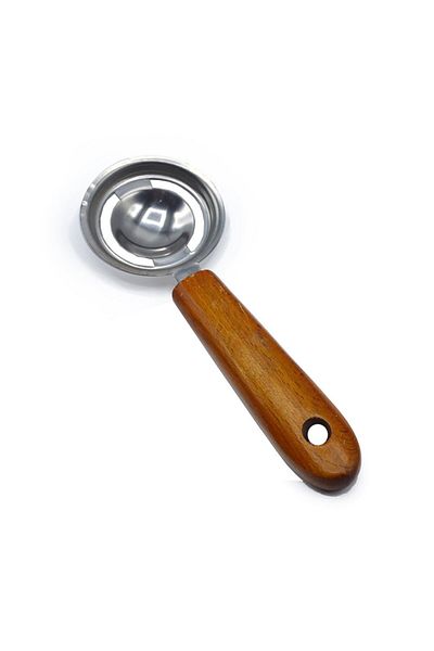 Generic Stainless Steel Egg Yolk Separator with Wooden Handle