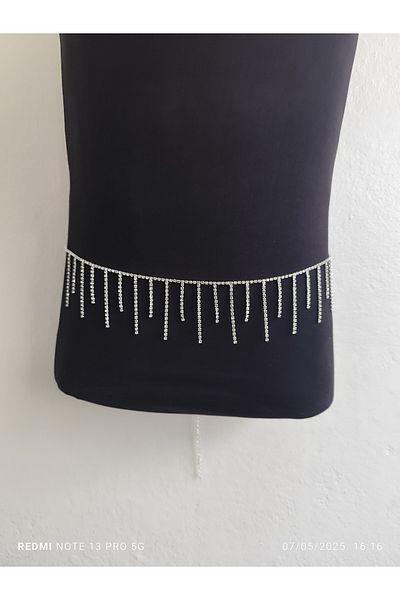 Mihra Aksesuar Waterway Belt with Fringes with Stones