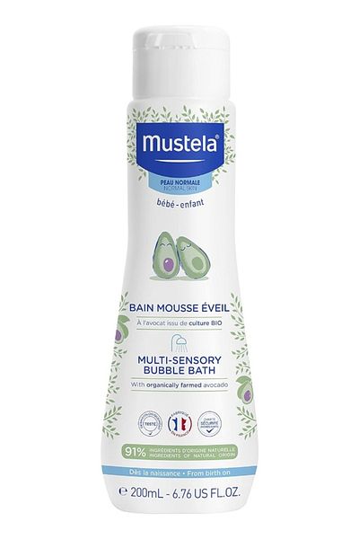 Mustela - Multi-Sensory Bubble Bath with Natural Avocado - Biodegradable Formula & Tear-Free - 200ml