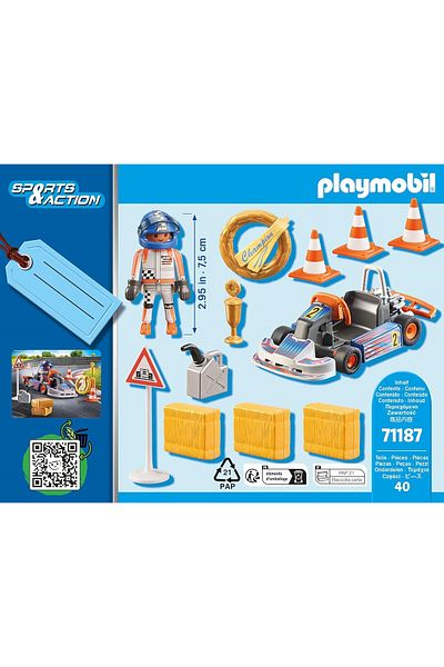 OyuncaklarÜlkesi Playmobil Race Car and Racer Figure 71187 (40 Pcs)