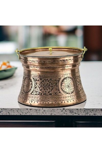 Bakır Center Copper Copper Copper Helke Copper Sell 3 Liter Yogurt Copper Copper Carved Hand Work