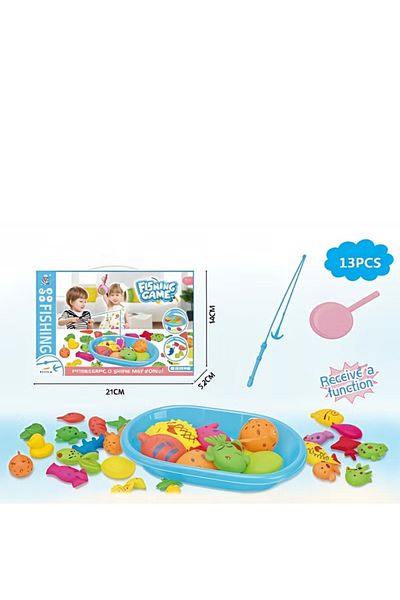 Generic Boxed Fish Pond Fishing Set 13-piece Set Toys Fishing Pond Magnetic