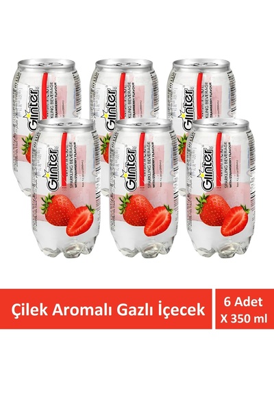 Glinter Çilek aromalı gazlı içecek 6 Adet x 350 ml