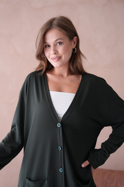Lamierra Mama Plus Size Sezonsko Dugi Kardigan