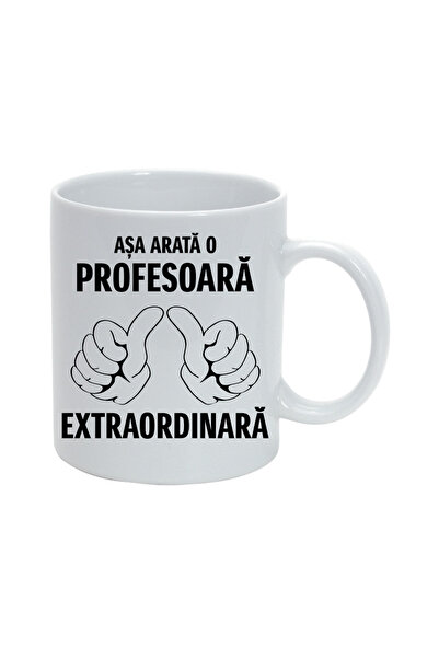 OEM Cana albă personalizată „Așa arată un profesor extraordinar”, INOVATIX®. ...