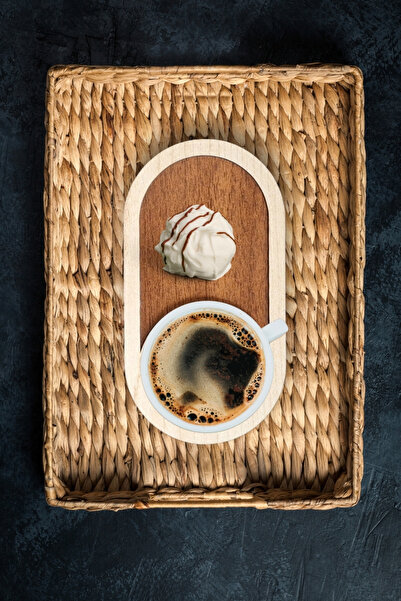 Kutaydan 6 Pieces Wooden Laser Cut Cups and Coffee Coasters