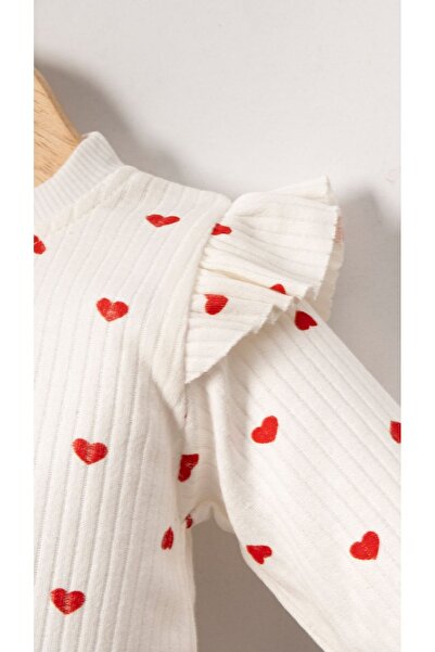 Bubito White Cotton Set of 2 for Baby Girl - Heart and Ruffles