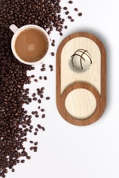 Kutaydan 6 Pieces Wooden Laser Cut Cups and Coffee Coasters