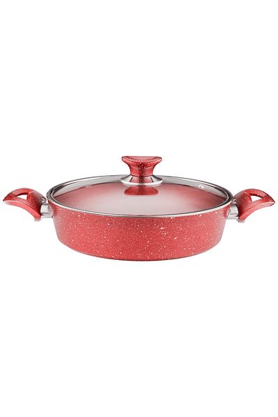 Arzu Çelik Pilav and Karnıyarık Expert Granite Pot - 26 cm with Glass Lid