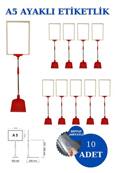 Manken İstanbul 10 Adet Kırmızı Beyaz A5 Ayaklı Fiyat Etiketi Çerçeveli Fiyat...