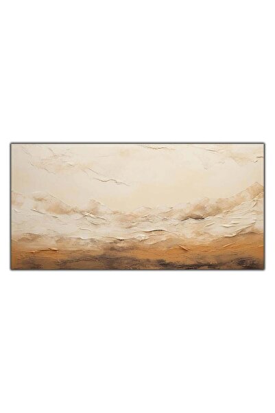 tablodekor SOYUT KAHVERENGİ VE KREM DESENLER YAĞLI BOYA DOKULU TABLO