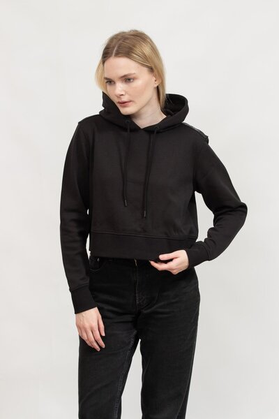 Calvin Klein Dámská černá mikina s dlouhým rukávem - Pohodlná, Logo značky J20J 224691 -Beh