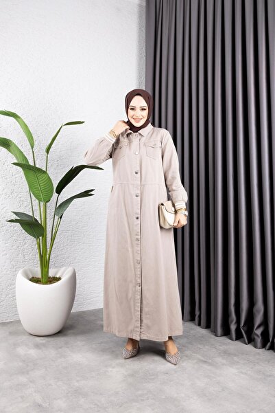 HARMAN BUTİK ΓΥΝΑΙΚΕΙΟ ΚΑΠΑΚΙ ΒΑΜΒΑΚΙ GABARDIN ΜΕ ΚΑΠΑΚΙΑ