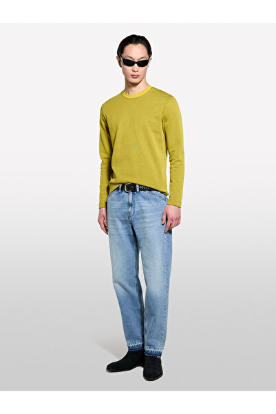 Sisley Men's Light Denim 100% Cotton Regular Waist Regular Fit Denim Trousers