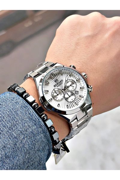 Reward Silver Color Functions Active Men Wrist Watch + Bracelet