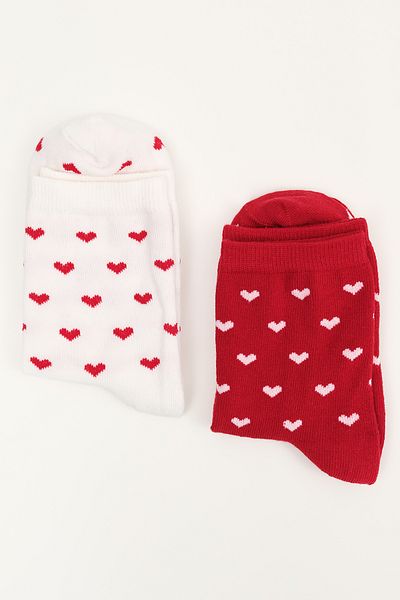 Addax Heart 2-Piece Socket Socks Çrp89