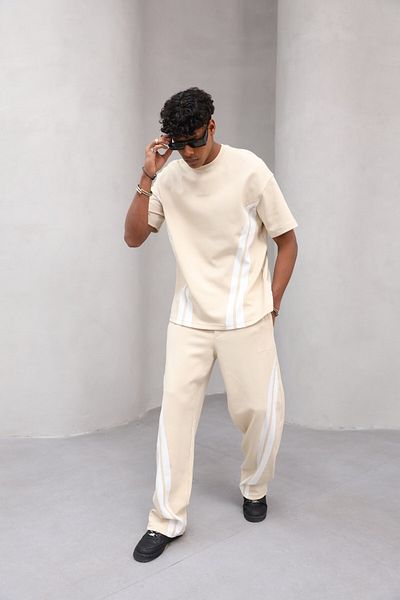 The Champ Clothing Ανδρικό casual κοστούμι με λεπτομέρεια με ρίγες με ρίγες