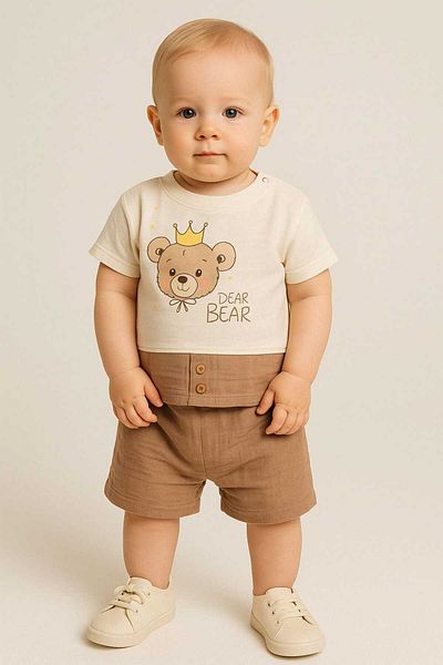 gigigiyim بدلة الصبي المطبوعة من Dear Bear