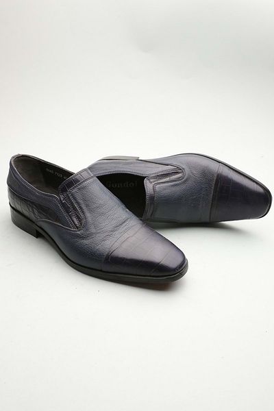 Gondol Men's Genuine Leather Classic Leather Navy Blue 40 Ttx.186