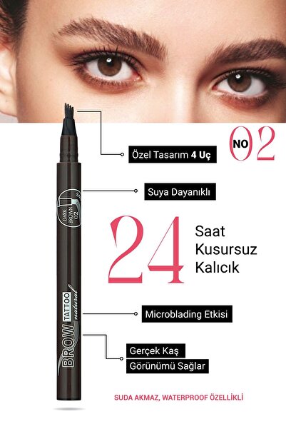GXMPRO Kaş Kalemi, Brow Tattoo Microblading Etkisi - Likit Kaş Kalemi Waterpr...