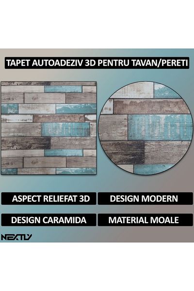 NEXTLY Set 100 X Tapet Autoadeziv 3d , Pentru Perete Sau Tavan, Waterproof, Ajustabil, Suprafata