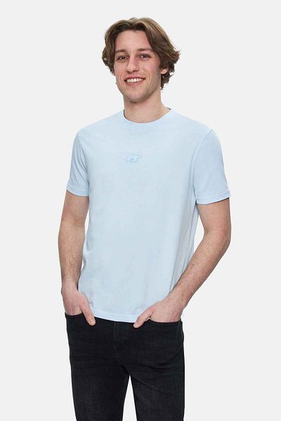 UCLA Tricou pentru bărbați FABIO Sky Blue Crew Neck imprimat standard