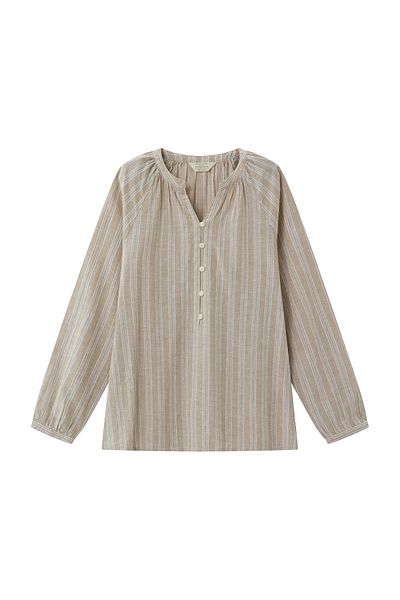 Giordano Women's Dobby V neck Half Placket Shirt