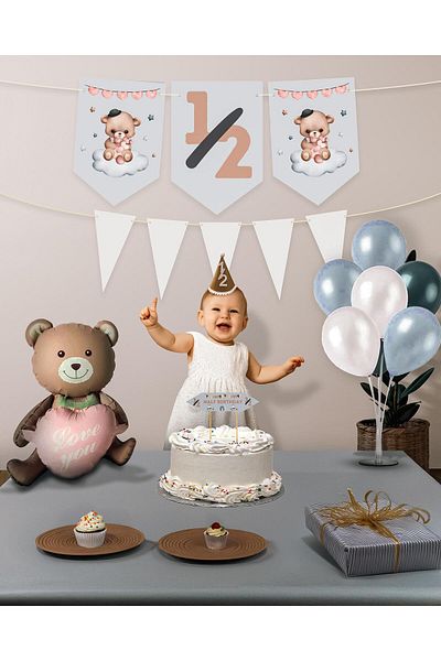 SmyrnaDesing 1/2 Month Half Age Party Set