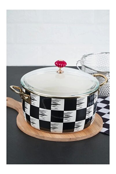 ACAR XAP22.0249 Emaye Dama Desenli Kızartma Tenceresi 22 cm