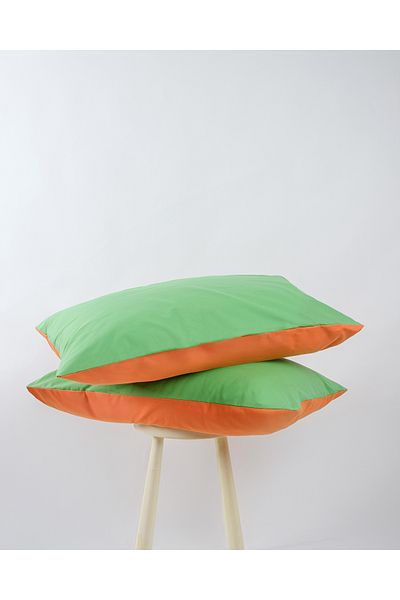 Cozy Home Popping Colors 2'li Față de pernă Venus Portocaliu-Verde 50x70