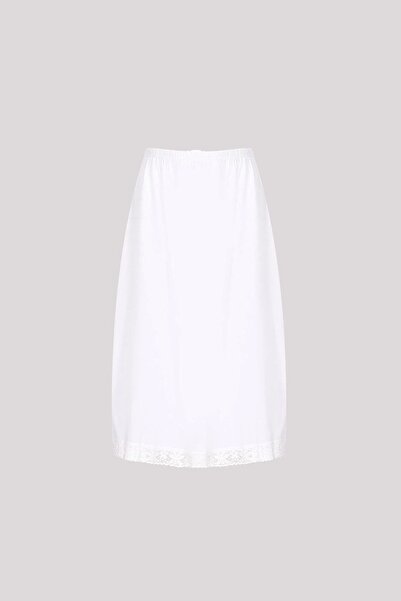 Ceylanoğlu Women's White Jersey Long Underskirt 3-Piece