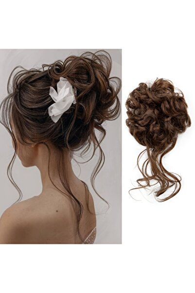 Fenomen Peruk Ελαστική πόρπη με κουλούρα - Ανοιχτό καφέ