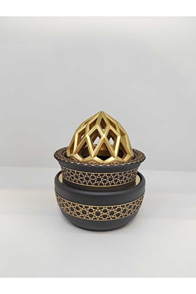 D&H مبخرة فحم من الراتنج بتصميم زهور رائعة مثالية للبخور واللبان والعود