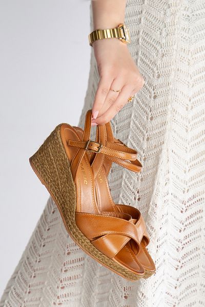 Elile Shoes Genuine Leather Wedge Heel Sandals from Size 33-34-35 to Size 41-42-43-44-45
