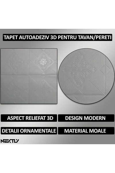 NEXTLY Set 30 X Tapet Autoadeziv 3d , Pentru Perete Sau Tavan, Waterproof, Ajustabil, Suprafata