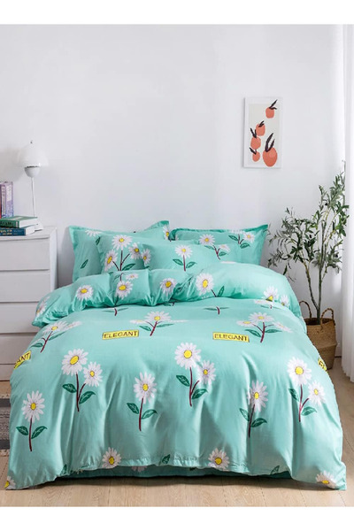 RISHAHOME 6-Piece Double Duvet Set – Microfibre, 1 Duvet, 1 Sheet, 4 Pillowca...