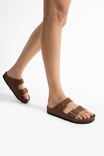 FEMME FATALE Asel Double Buckle Comfortable Sole Daily Slippers