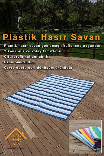 SİMEREV HALI HOME CONSEPT Simerev Halı Hasır Savan Mat Plaj Kamp Piknik Bahçe Balkon Teras Yıkanabilir Katlanabilir Kilim
